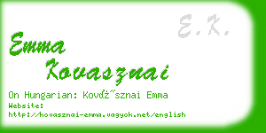 emma kovasznai business card